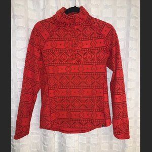 Eastern Mountain Sports Red Fleece 1/4 button Sweater